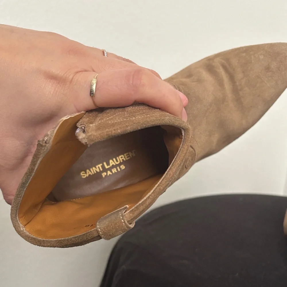 Saint Laurent western Tan Suede Ankle Boots - Picture 6 of 12